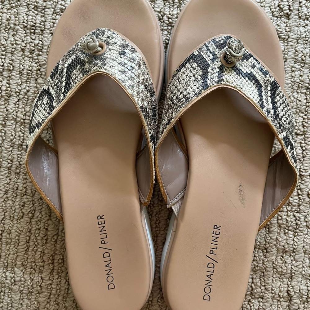 Donald Pliner Snakeskin Flip Flops